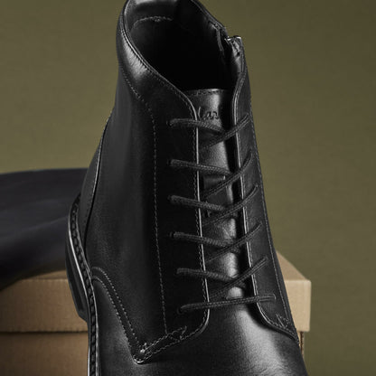 Aldwin Cap Black Leather - Clarks Men