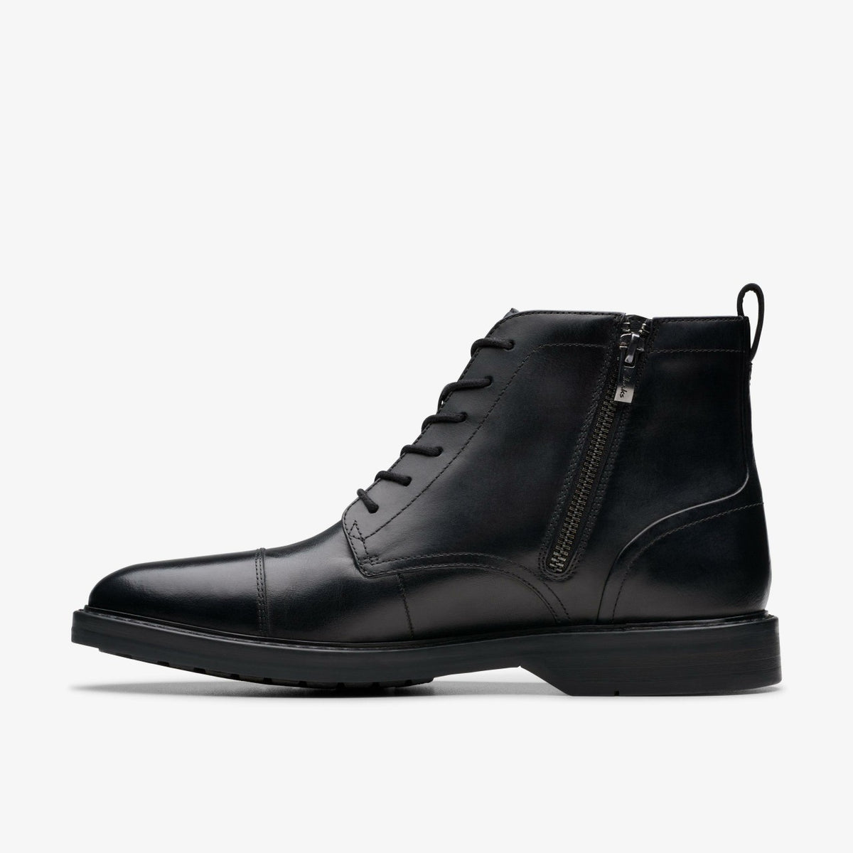 Aldwin Cap Black Leather - Clarks Men