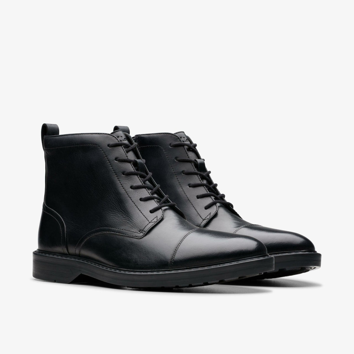 Aldwin Cap Black Leather - Clarks Men