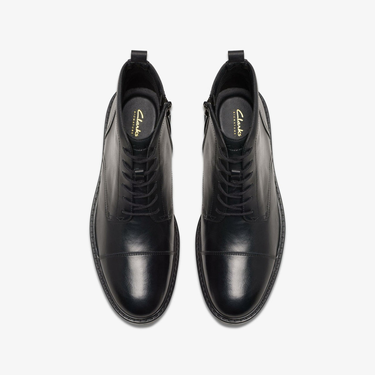 Aldwin Cap Black Leather - Clarks Men