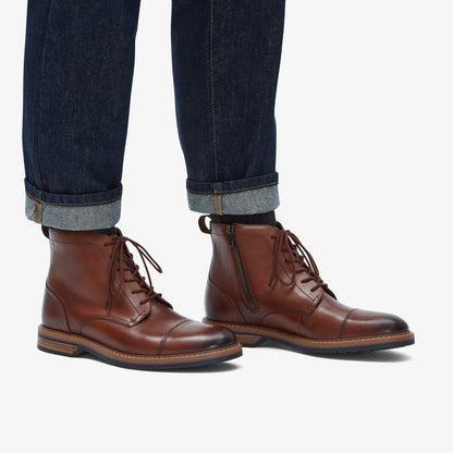 Aldwin Cap Mid Tan Leather - Clarks Men
