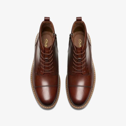 Aldwin Cap Mid Tan Leather - Clarks Men