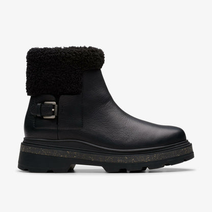 Hencroft Madi Waterproof Black Warmlined Leather - Clarks Women