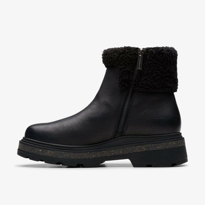 Hencroft Madi Waterproof Black Warmlined Leather - Clarks Women