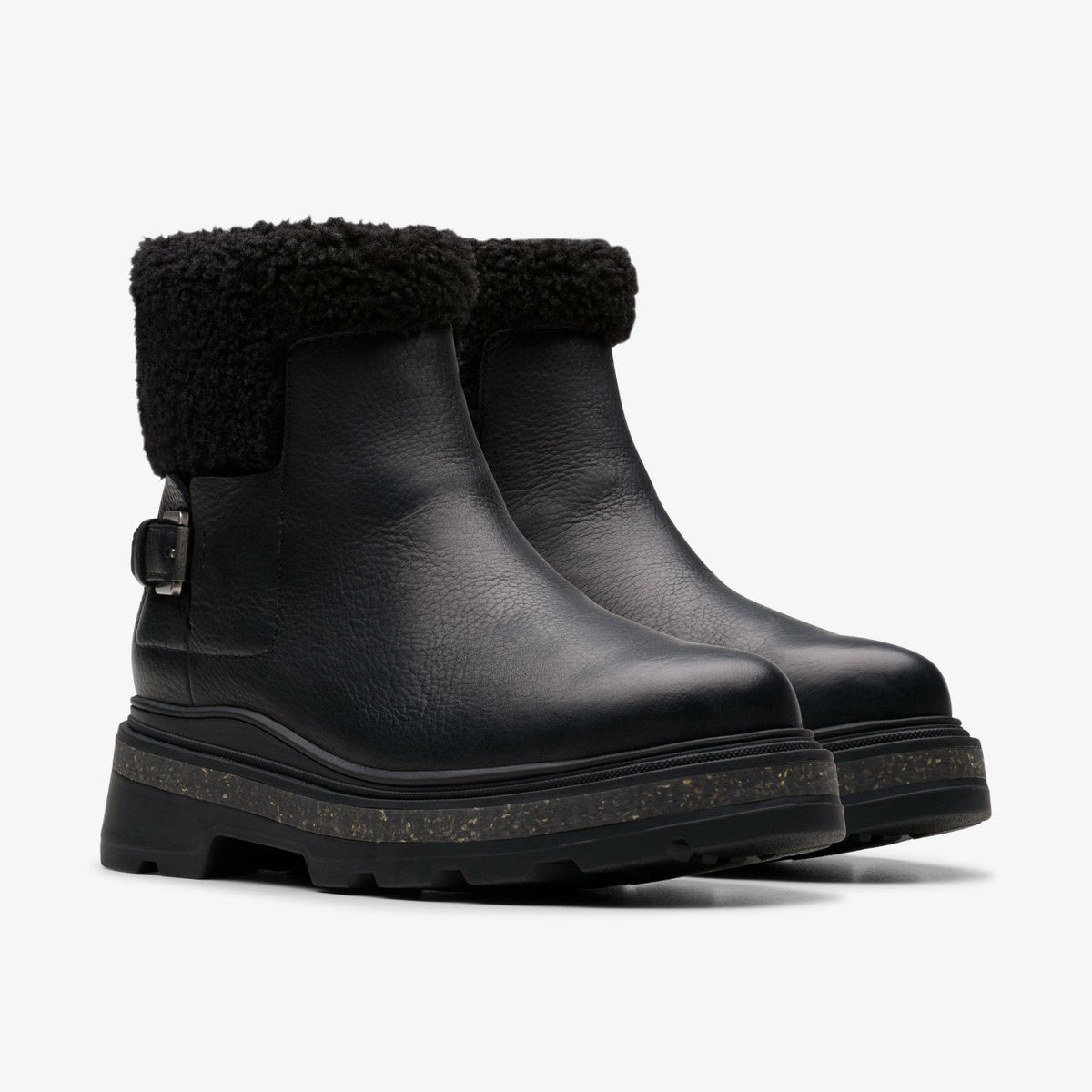 Hencroft Madi Waterproof Black Warmlined Leather - Clarks Women