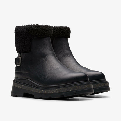 Hencroft Madi Waterproof Black Warmlined Leather - Clarks Women