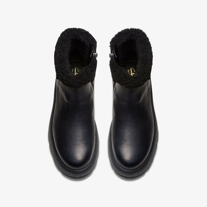Hencroft Madi Waterproof Black Warmlined Leather - Clarks Women