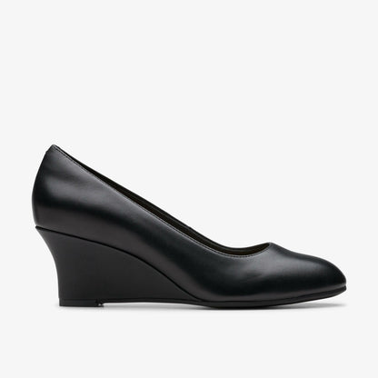 Olivette Pearl Black Leather - Clarks Women