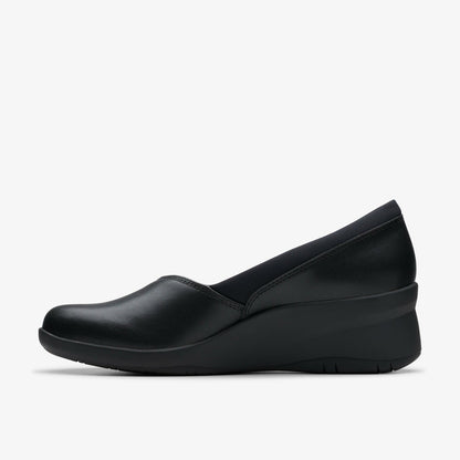 Suttyn Walk Black Leather - Clarks Women