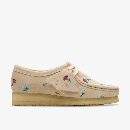 Wallabee Taupe Embroidery - Clarks Women
