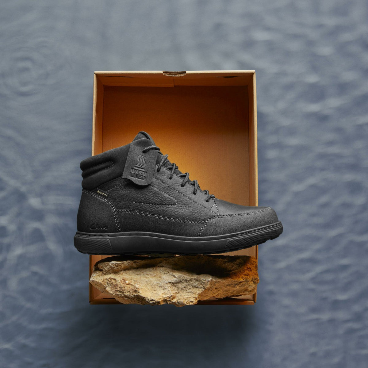 Mapstone Hi GORE-TEX Black Warmlined Leather - Clarks Men