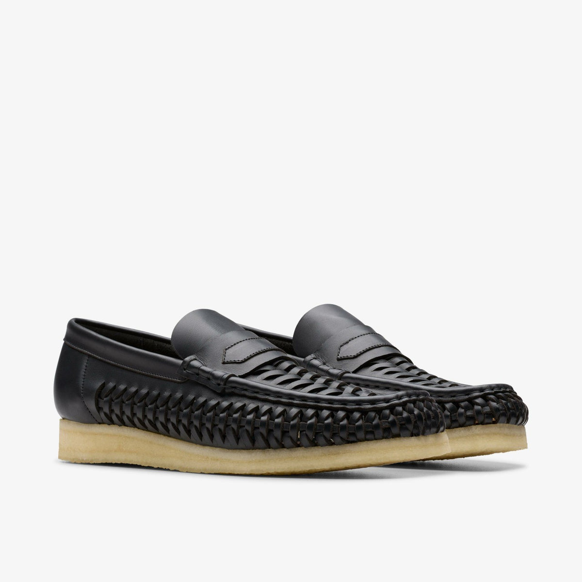 Wallabee Penny Weave Black Leather - Clarks Men