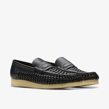 Wallabee Penny Weave Black Leather - Clarks Men