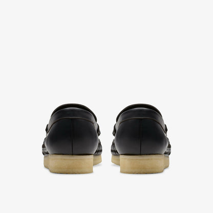 Wallabee Penny Weave Black Leather - Clarks Men