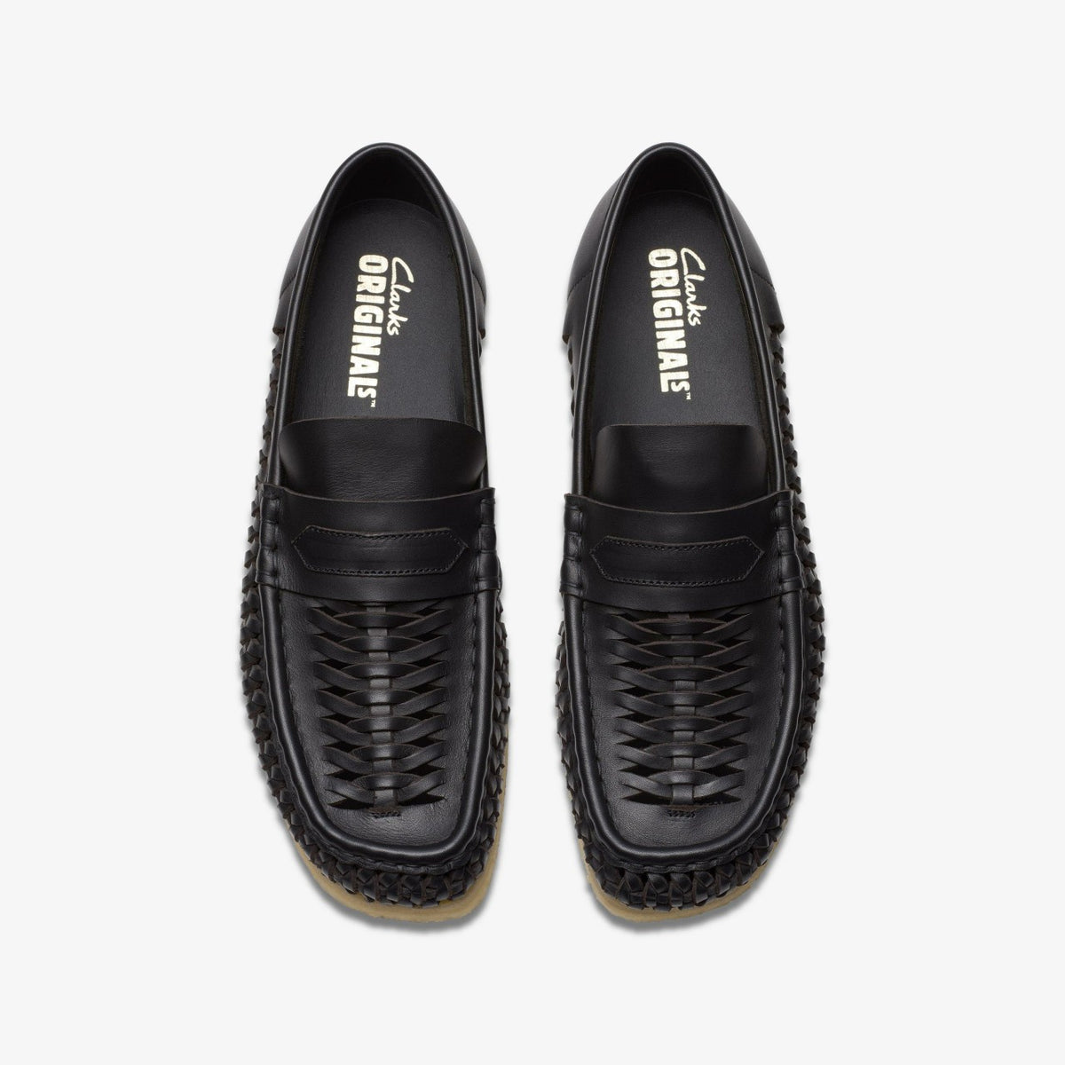 Wallabee Penny Weave Black Leather - Clarks Men