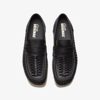 Wallabee Penny Weave Black Leather - Clarks Men