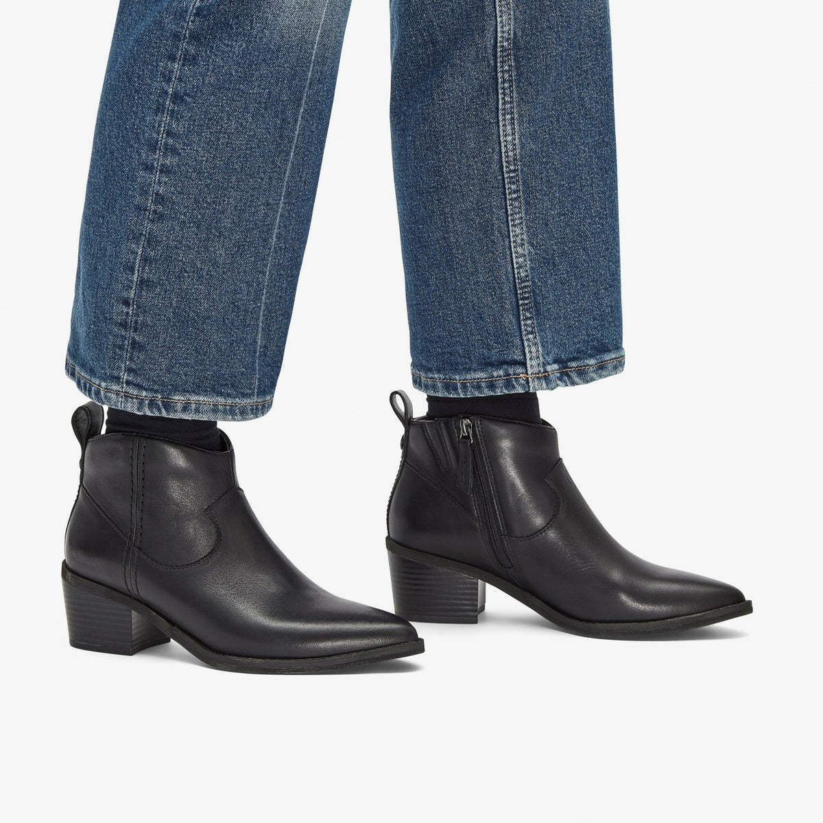 Morzine Sky Ankle Boot Black Leather - Clarks Women