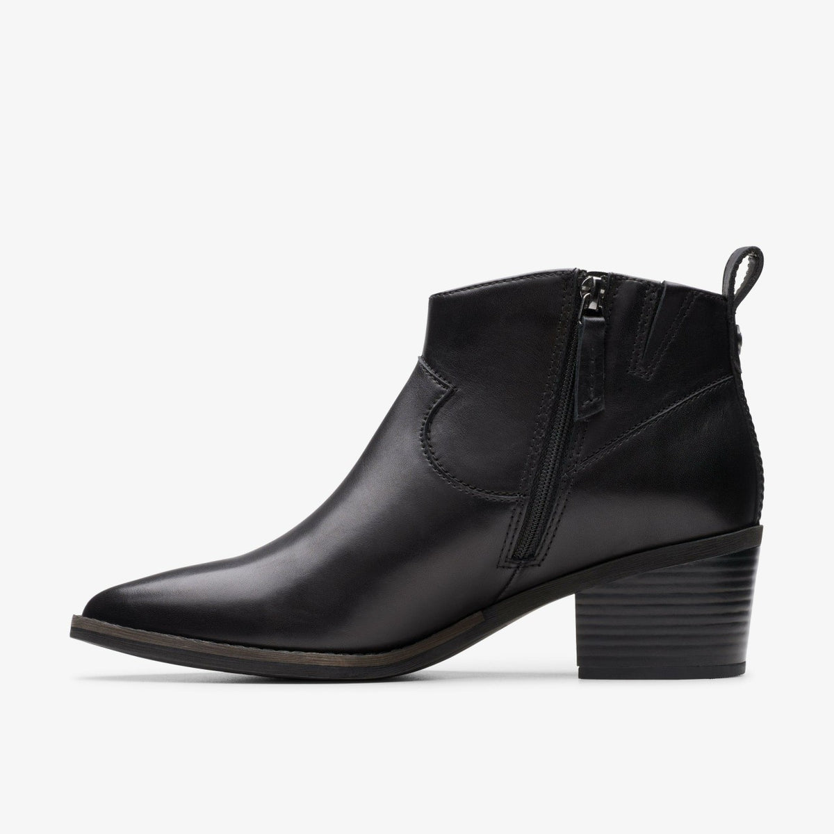 Morzine Sky Ankle Boot Black Leather - Clarks Women