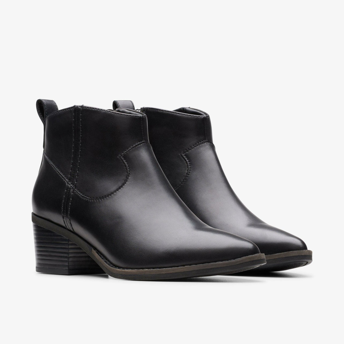 Morzine Sky Ankle Boot Black Leather - Clarks Women
