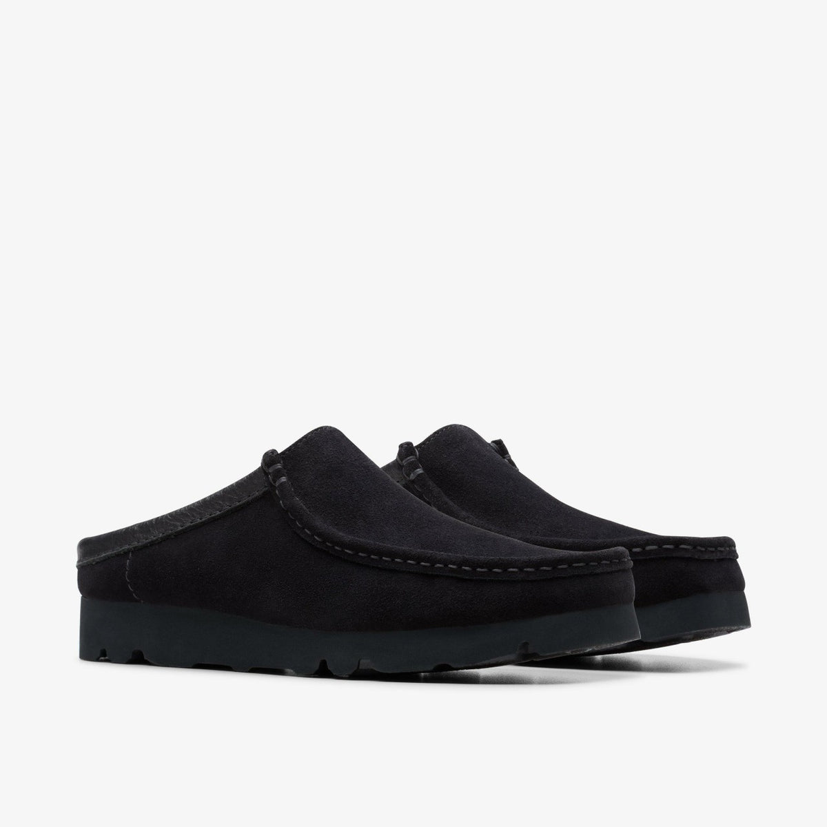 Wallabee Slip Black Suede - Clarks Men