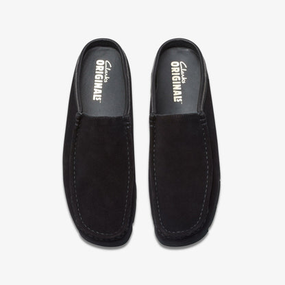 Wallabee Slip Black Suede - Clarks Men