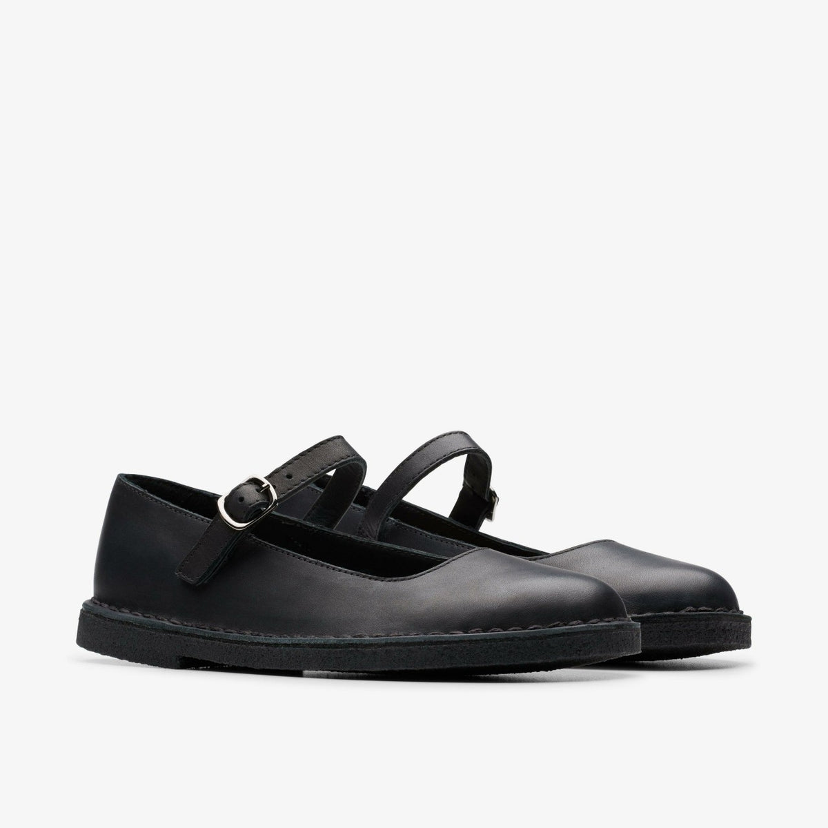 Desert Jane Black Leather - Clarks Women