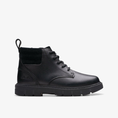 Lorcam Trail Kid Black Leather - Clarks Kids