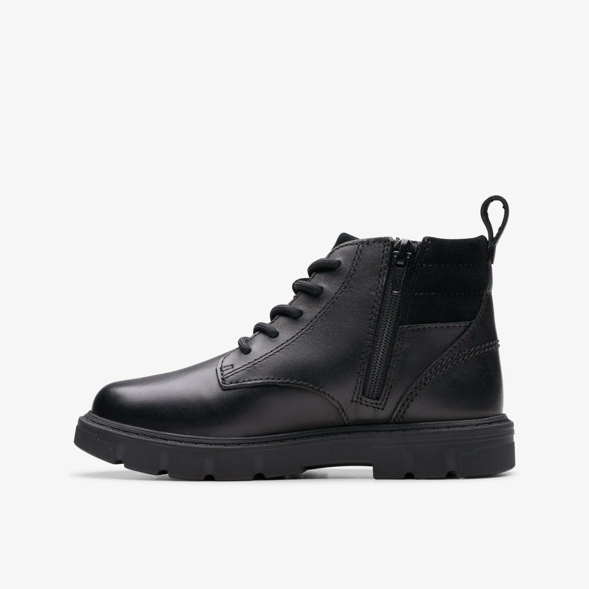 Lorcam Trail Kid Black Leather - Clarks Kids