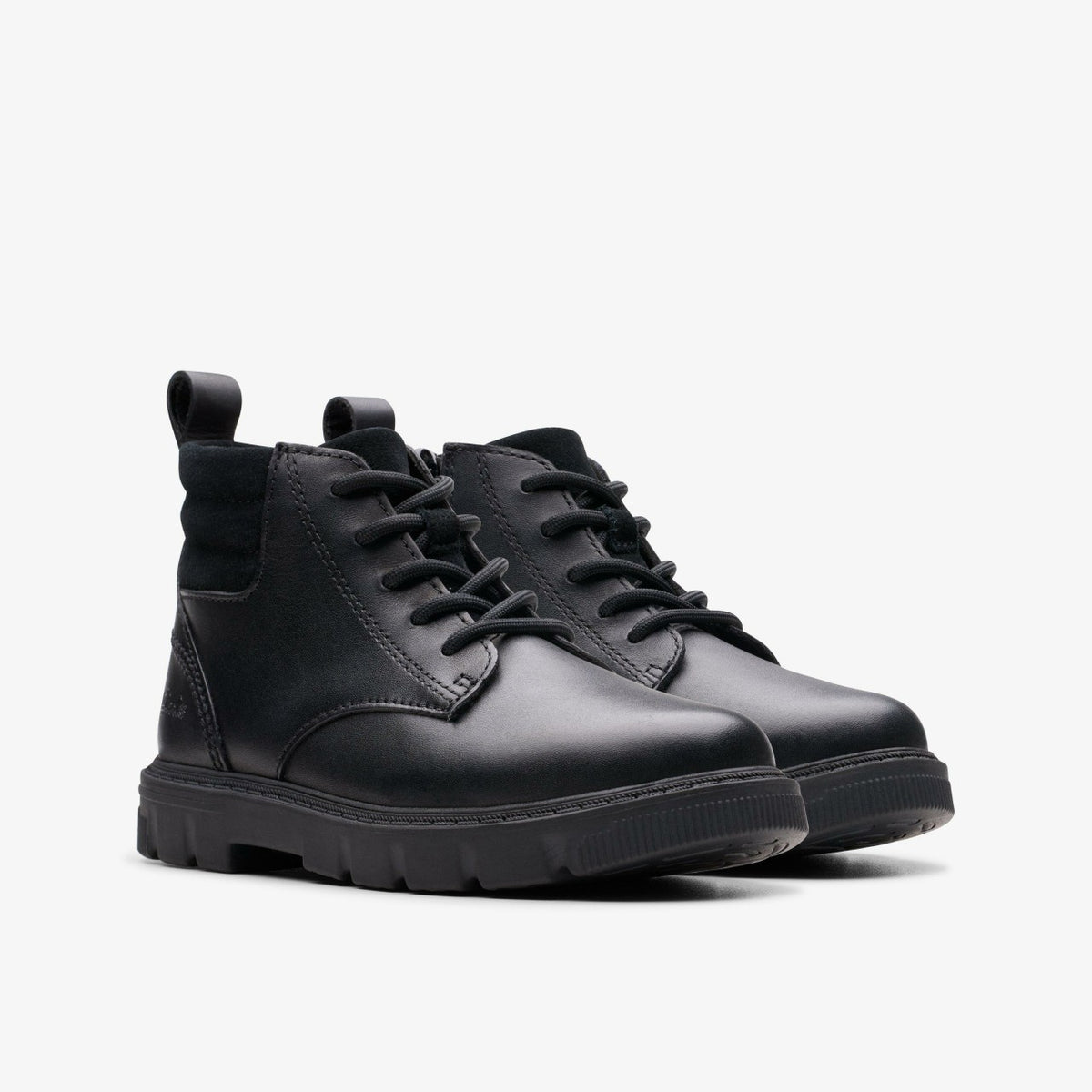 Lorcam Trail Kid Black Leather - Clarks Kids