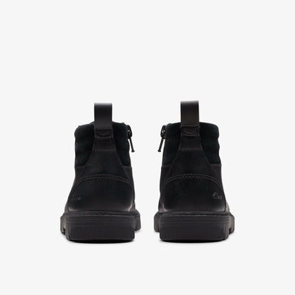 Lorcam Trail Kid Black Leather - Clarks Kids