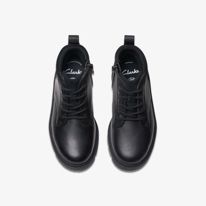 Lorcam Trail Kid Black Leather - Clarks Kids