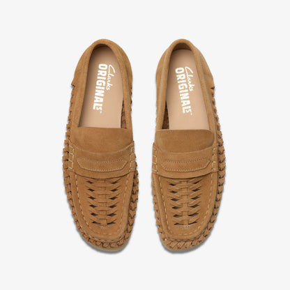 Wallabee Loafer Weave Tan Suede - Clarks Women