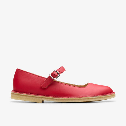 Desert Jane Red Leather - Clarks Women