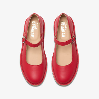 Desert Jane Red Leather - Clarks Women