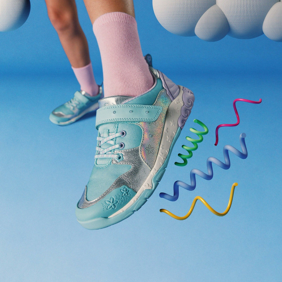 Tidal Shell Kid Light Blue Combination - Clarks Kids