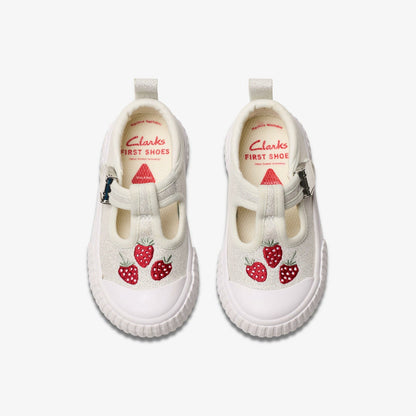 Foxing Berry Toddler Silver Fabric - Clarks Kids|Babies