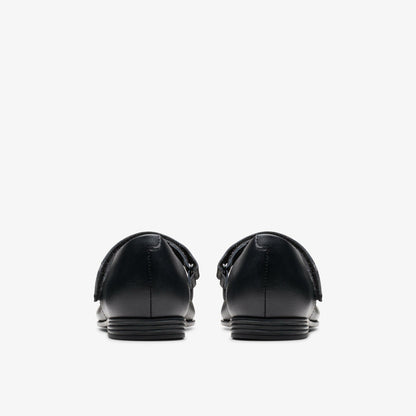 Finja Gem Older Black Leather - Clarks Kids
