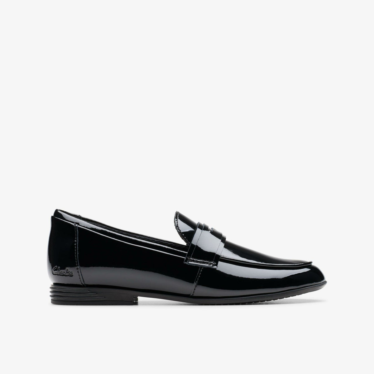 Finja Bright Older Black Patent - Clarks Kids