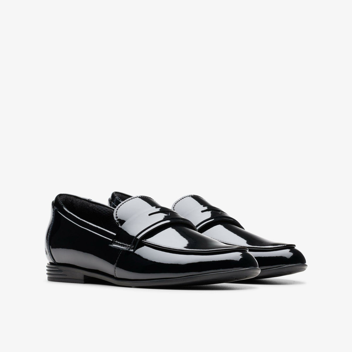 Finja Bright Older Black Patent - Clarks Kids