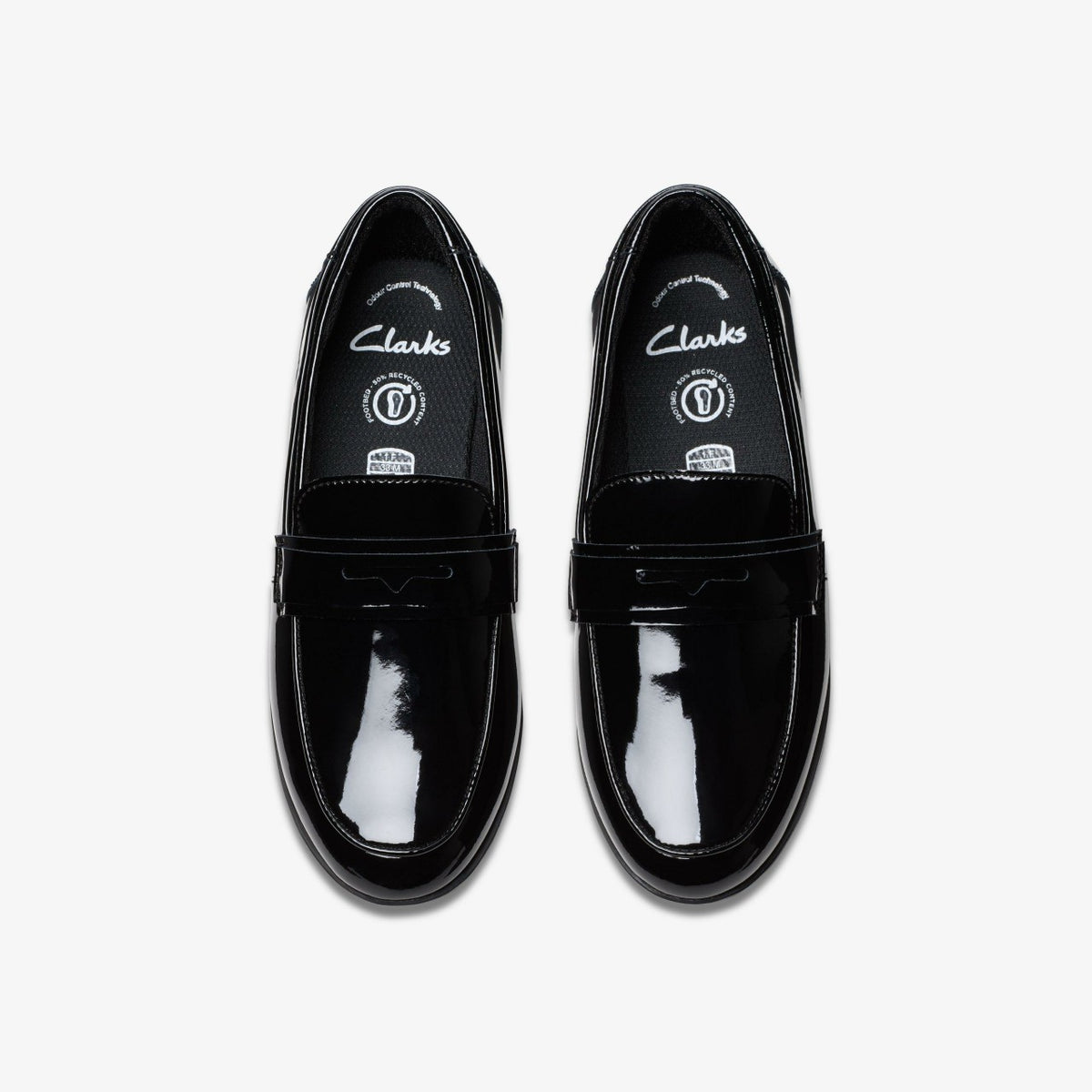 Finja Bright Older Black Patent - Clarks Kids