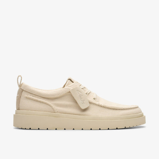 Polden Moc Off White Canvas - Clarks Men