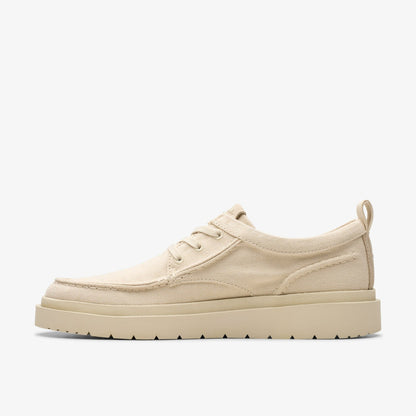 Polden Moc Off White Canvas - Clarks Men