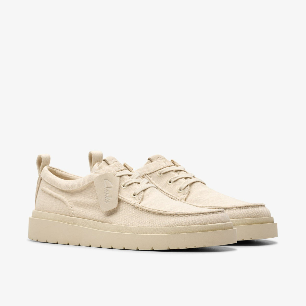 Polden Moc Off White Canvas - Clarks Men