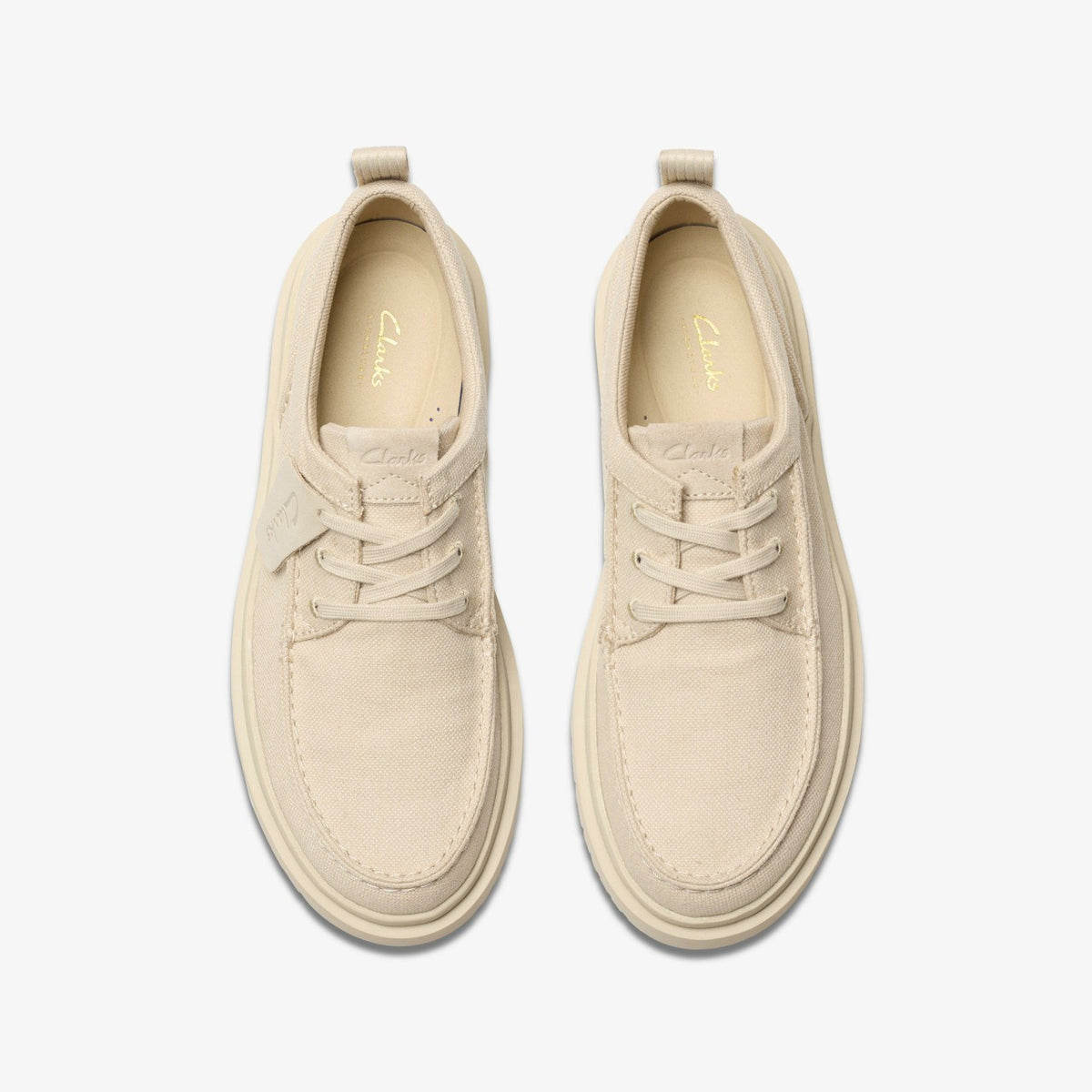 Polden Moc Off White Canvas - Clarks Men