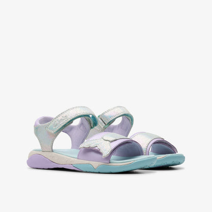 Osian Spark Kid Purple Metallic - Clarks Kids