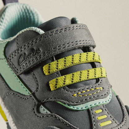 Steggy 2 Park Toddler Grey/Green - Clarks Kids