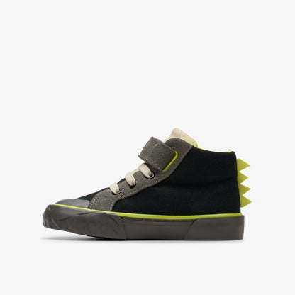 Foxing Rex Hi Toddler Black Canvas - Clarks Kids