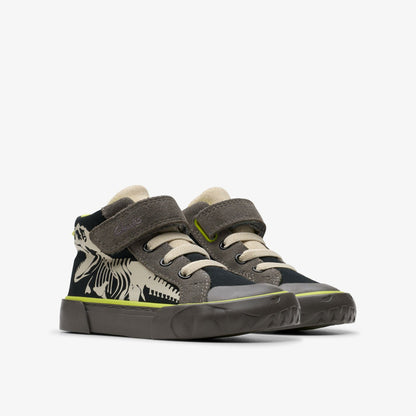 Foxing Rex Hi Toddler Black Canvas - Clarks Kids