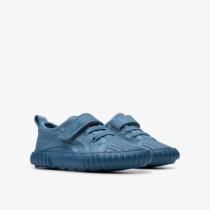 Foxing Stitch Toddler Blue Fabric - Clarks Kids