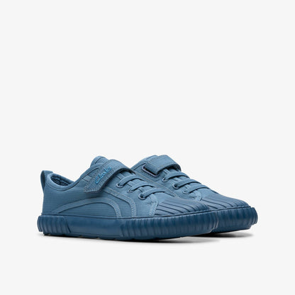 Foxing Stitch Kid Blue Fabric - Clarks Kids